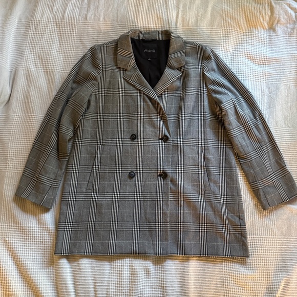 Madewell Caldwell Oversized Double-Breasted Plaid Blazer - Picture 3 of 7